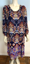 Maeve by Anthropologie Navy, Red, Pink, Gold Floral Knit 3/4 Sleeve Dress Sz 3X - £53.02 GBP