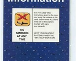 Midwest Express Airlines DC-9 Series 30 Safety Information Card  - £17.09 GBP