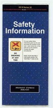 Midwest Express Airlines DC-9 Series 30 Safety Information Card  - £17.16 GBP