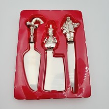 1998 Wallace Silversmiths Christmas Cheese Spreader Santa Frosty Candy Cane - $27.10