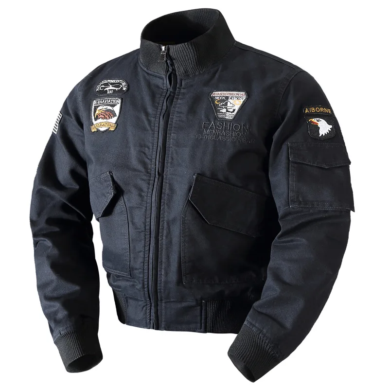 Bomber Jacket Men Casual Windbreaker Air Pilot Coat Mens  Winter Outwear  Jacket - £354.59 GBP