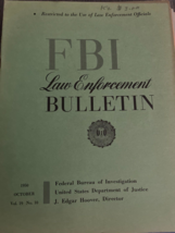 FBI Law Enforcement Bulletin October 1950 J Edgar Hoover Tom Formen wanted - £37.92 GBP