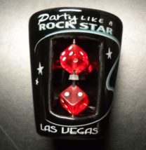 Las Vegas Shot Glass Party Like A Rock Star Black Ceramic with Revolving Dice - £5.60 GBP