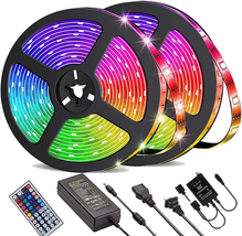 New LED Strip Lights 100Ft Music Sync Bluetooth 5050 RGB Room Light with Remote - £18.80 GBP