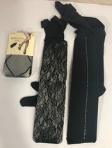 Merona Fishnet Ladies Fashion Tights Small / Medium + Two Bonus Pairs - £6.52 GBP