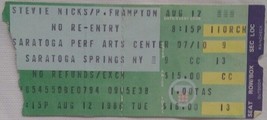 Stevie Nicks / Peter Frampton - Vintage Aug 12, 1986 Concert Ticket Stub 3 - £7.86 GBP
