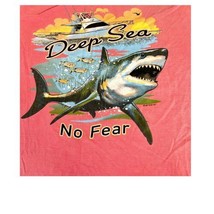 US Vintage Pink Deep Sea No Fear T-Shirt Womens Size XL Sharks Week Fishing - £16.91 GBP