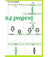 Printable PDF  Day Planner Meal Fitness And mood Tracker Log. Download - $2.99