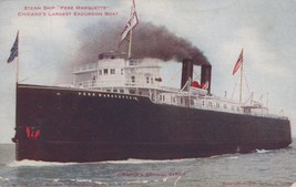 ZAYIX Postcard Great Lakes Steamship &quot;Pere Marquette&quot; Chicago&#39;s Excursion Boat - £9.19 GBP