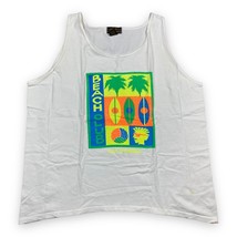 Vtg 90s Eddie Bauer California Beach Club Neon Tank Top T Shirt Surfing Surf XL - £13.23 GBP