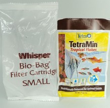Aquarium Tank Whisper S Small Filter Cartridge Bio-Bag w/ Bonus Tetra Fish Food - £3.90 GBP