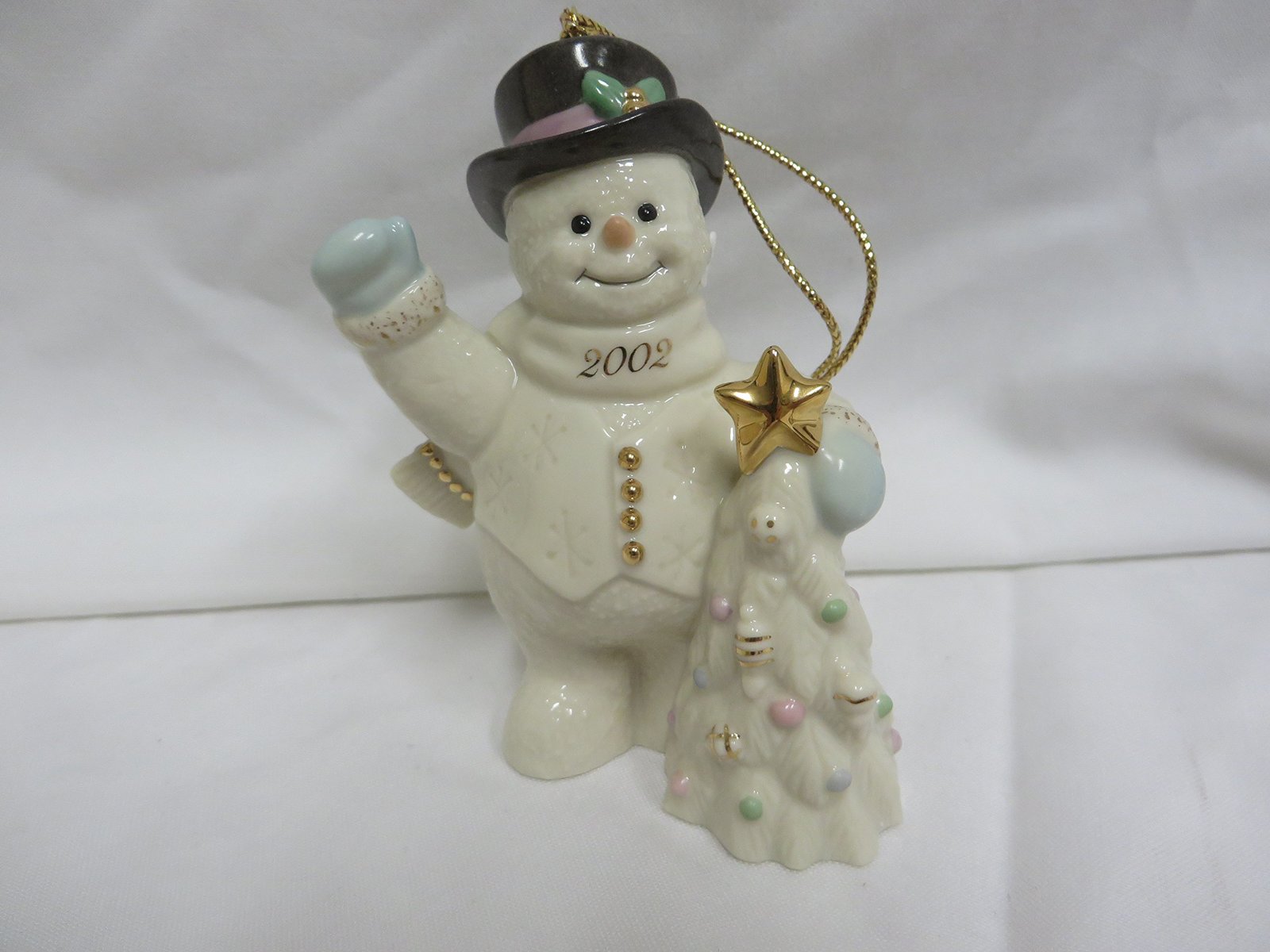 Primary image for Lenox 2002 Holiday Greetings Snowman Ornament