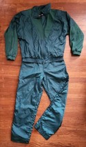 Sports Essentials Womens Vtg Track Suit 2 Pc M 80s Emerald Green Shoulder Pads - £47.47 GBP