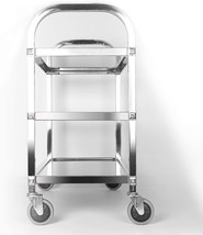 Uyoyous Stainless Steel 3 Shelf Utility Service Cart, 330 Lb. Capacity - £145.04 GBP