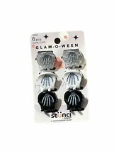 New Scunci Glam-O-Ween Skeleton Hands Claw Clip Halloween Hair Clamp 6 pcs - £5.81 GBP