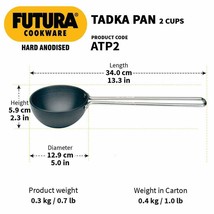 Hawkins Futura Hard Anodised 2-Cup Tadka Pan 12 cm Spice Heating ATP2 FR... - £43.55 GBP