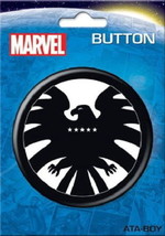 Marvel Comics S.H.I.E.L.D. Insignia Logo Image 3&quot; Round Button, NEW CARDED - £3.12 GBP