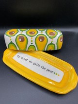 3 Girls and a Kiln  Butter Dish + Lid  &quot;my aren&#39;t we quite the pear&quot; yellow - £16.04 GBP