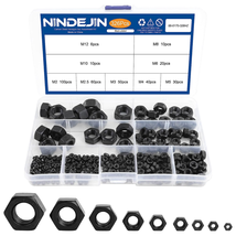 326Pcs Metric Black Hex Nuts Assortment Kit, M2 M2.5 M3 M4 M5 M6 M8 M10 M12 Asso - £16.33 GBP