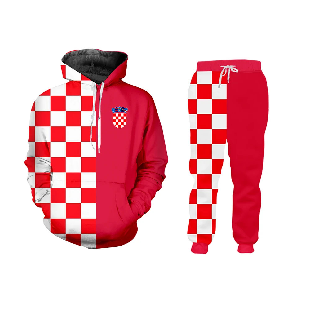 UWJI Custom Hoodie Men/Women Croatia Football Jerseys  winter suit Red White Gri - £129.80 GBP