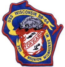 5.75&quot; Navy Uss BB-64 Wisconsin 3RD Reunion Milwaukee Wi Embroidered Patch - £23.17 GBP