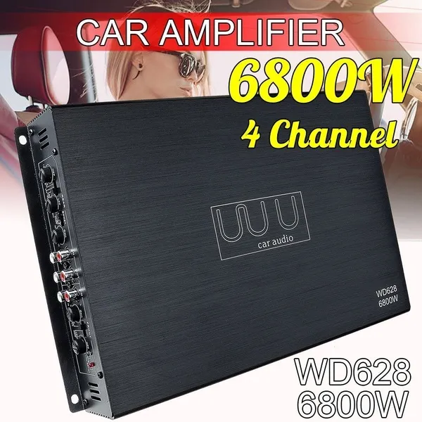 6800W 4 Channel System Car Amplifier Audio Bass Class AB Car Power Amp S... - £177.21 GBP