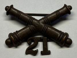 1902-1905, U.S ARMY ARTILLERY CORPS, BRONZE, 21st FIELD ARTILLERY, COLLA... - $35.00