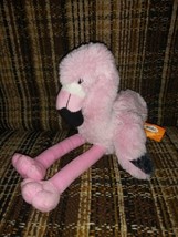 Puzzled Pink Flamingo Plush 8&quot; Stuffed Animal Toy Bird 2014 Surface Wash... - $14.84