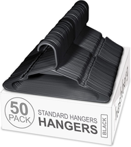 Plastic Notched Hangers Space Saving Tubular Clothes Hangers Standard Size Ideal - £31.72 GBP
