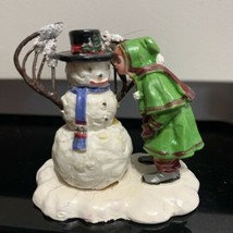 LEMAX Christmas Village Figurine, SNOW SWEETHEART, Snowman &amp; Girl - £19.68 GBP