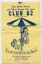 Club 82 East Side Merry Go Round Program Drag Club 1960 New York City  - £233.32 GBP