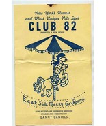 Club 82 East Side Merry Go Round Program Drag Club 1960 New York City  - £233.32 GBP