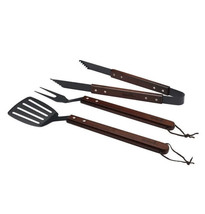 Tool Set Spatula Roasting Stick Tong Nonstick Surface Wooden Handle Durable 3 Pc - £12.30 GBP
