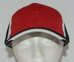 Augusta Sportswear Six Panel Red Black White Hook Loop Adjustable 6290 Adult - £8.75 GBP