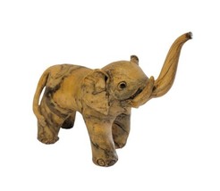 Vintage Crushed Oyster Shell Elephant Figurine Philippines Trunk Up Hand Carved - £18.18 GBP