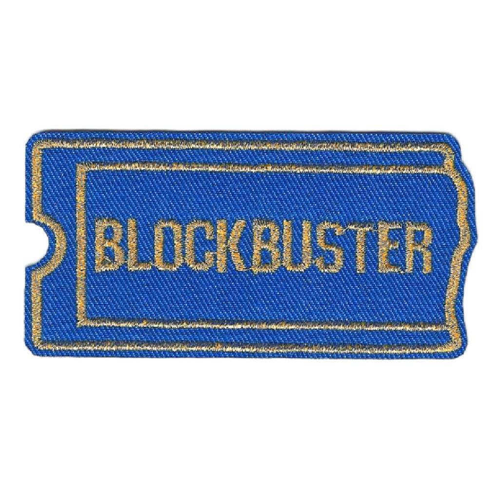 BLOCKBUSTER IRON ON PATCH 3.4&quot; Iconic Video Rental Ticket Embroidered Ap... - $4.25
