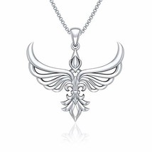 Jewelry Trends Rising Phoenix Sterling Silver Modern Style Pendant Necklace 18&quot; - £67.92 GBP