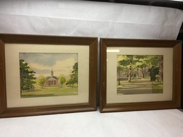 2 Vintage Signed Framed Paul Andrews Watercolor Paintings of Buildings - £57.83 GBP