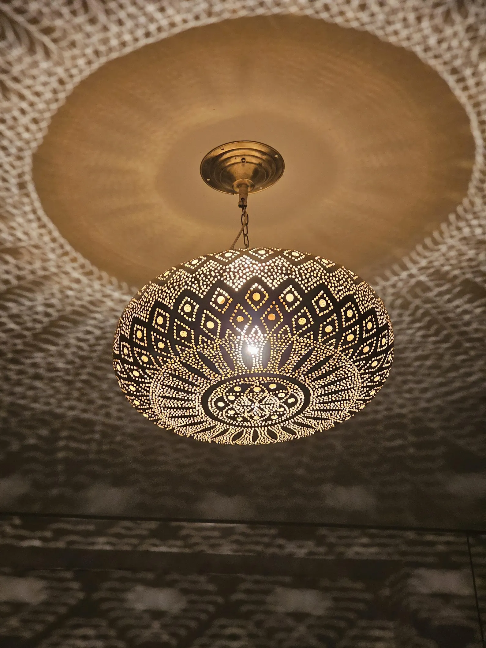 Moroccan brass pendant light copper lamp - €121,61 EUR