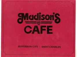 Madison&#39;s Cafe Menu Jefferson City &amp; Saint Charles Missouri 1993 - £14.24 GBP