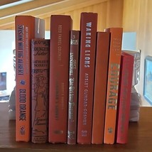 Orange Book Lot 8 Instant Library Staging Vintage Modern Decor Bookshelf... - $46.06