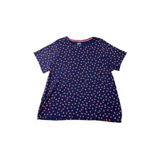 Croft and Barrow Womens Size 1X Navy Blue Red Strawberry the Classic Tee Tshirt  - £13.17 GBP