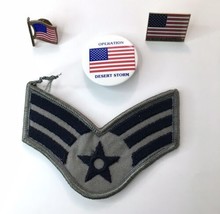 Patriotic &amp; Military Themed Junk Drawer Lot of Smalls Pins and Patches - $10.00