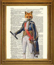 Napoleon Fox: Vintage Militär Armee Tiere Kunstdruck - £5.26 GBP