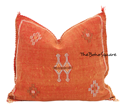 Handmade &amp; Hand-Stitched Moroccan Sabra Cactus Pillow, Moroccan Cushion,... - £51.83 GBP