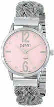 NEW August Steiner AS8092PK Women Diamond Accent Pink Dial SS Braided Me... - $31.63
