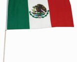 AES 12x18 12&quot;x18&quot; Mexico Mexican Stick Flag Wood Staff (24 inch Staff) - £6.98 GBP