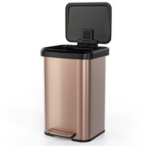13-Gallon Copper Gold Stainless Steel Step Trash Can with Soft Close Lid - $3,199.86 MXN