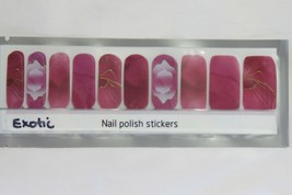 Nail Polish Strips (new) EXOTIC - PINK, MAUVE, GOLD &amp; WHITE  20 STRIPS - $10.89