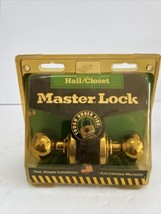 Master Lock Hall Closet Dover Knob Antique Brass Vtg 1993 Nip # 13401717 Nos - £17.40 GBP